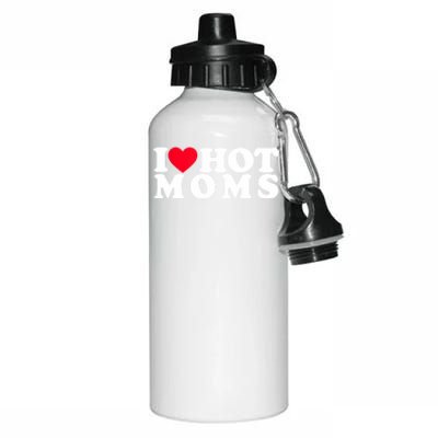 Funny I Love Hot Moms I Heart Hot Moms Designs Gift Aluminum Water Bottle 