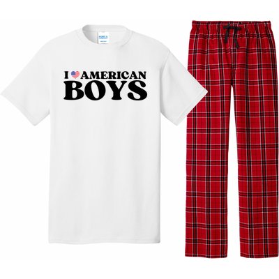 Funny I Love American I Red Heart Usa America Gift Pajama Set