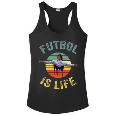 Futbol Is Life Soccer Ball Team Fan Lovers Goals Of Life Ladies PosiCharge Competitor Racerback Tank
