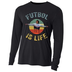 Futbol Is Life Soccer Ball Team Fan Lovers Goals Of Life Cooling Performance Long Sleeve Crew