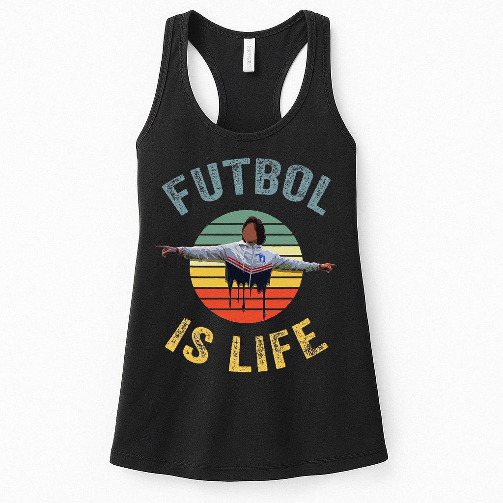 Futbol Is Life Soccer Ball Team Fan Lovers Goals Of Life Womens Tank Top