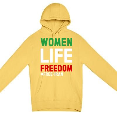 Free Iran Life Freedom Stand With Persian Funny Gift Premium Pullover Hoodie