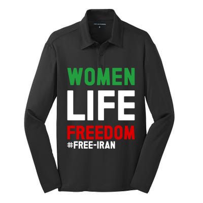 Free Iran Life Freedom Stand With Persian Funny Gift Silk Touch Performance Long Sleeve Polo