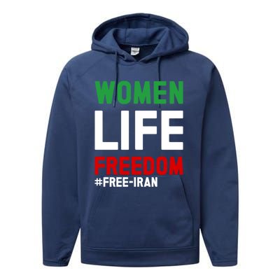 Free Iran Life Freedom Stand With Persian Funny Gift Performance Fleece Hoodie