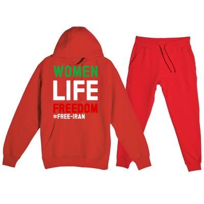 Free Iran Life Freedom Stand With Persian Funny Gift Premium Hooded Sweatsuit Set