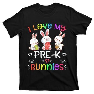 Funny I Love My Pre-K Bunnies teacher Easter Bunny Egg T-Shirt