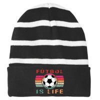 Futbol Is Life Futbol Is Life Vintage Striped Beanie with Solid Band