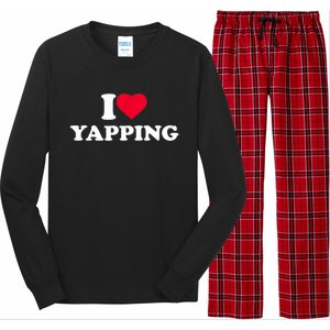 Funny I Love Heart Yapping Lover Yapper Gift Long Sleeve Pajama Set