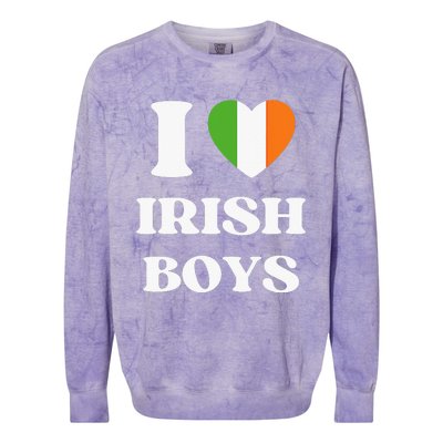 Funny I Love Irish I Red Heart British Ireland Colorblast Crewneck Sweatshirt