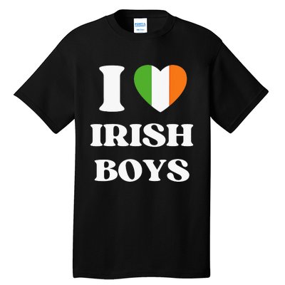 Funny I Love Irish I Red Heart British Ireland Tall T-Shirt