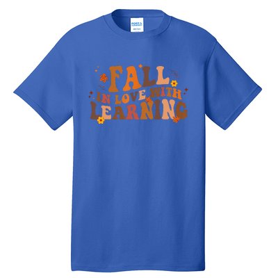 Fall In Love With Learning Fall Teacher Thanksgiving Retro Tall T-Shirt