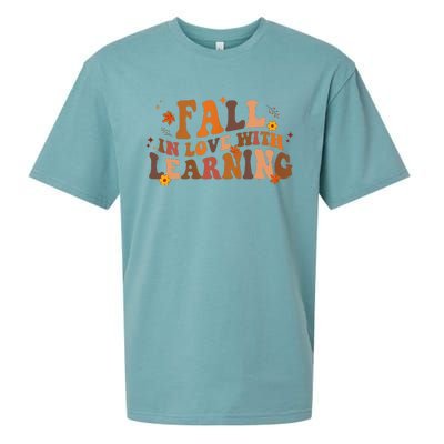 Fall In Love With Learning Fall Teacher Thanksgiving Retro Sueded Cloud Jersey T-Shirt