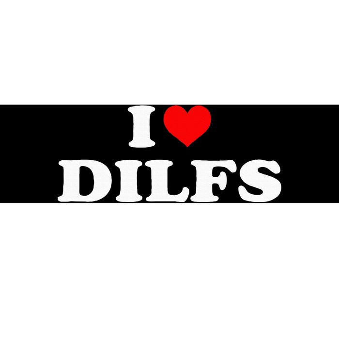 Funny I Love Dilfs I Heart Dilfs Red Heart Cool Bumper Sticker