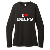 Funny I Love Dilfs I Heart Dilfs Red Heart Cool Womens CVC Long Sleeve Shirt