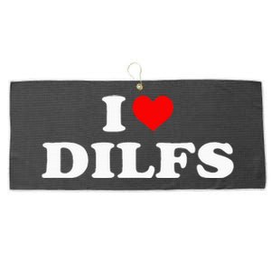 Funny I Love Dilfs I Heart Dilfs Red Heart Cool Large Microfiber Waffle Golf Towel