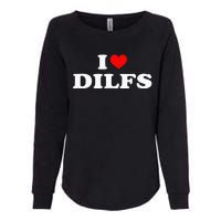 Funny I Love Dilfs I Heart Dilfs Red Heart Cool Womens California Wash Sweatshirt