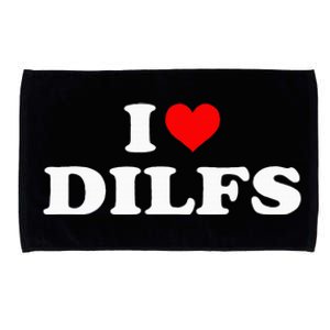 Funny I Love Dilfs I Heart Dilfs Red Heart Cool Microfiber Hand Towel