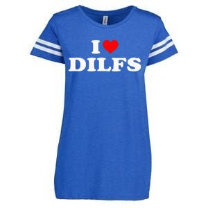 Funny I Love Dilfs I Heart Dilfs Red Heart Cool Enza Ladies Jersey Football T-Shirt