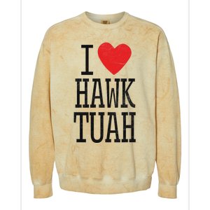 Funny I Love Hawk Tuah Heart Guy Spit Joke Wet That Thang Colorblast Crewneck Sweatshirt