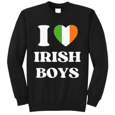 Funny I Love Irish I Red Heart British Ireland Tall Sweatshirt