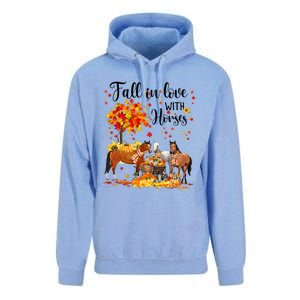 Fall In Love With Horses Autumn Fall Love Horse Thanksgiving Unisex Surf Hoodie