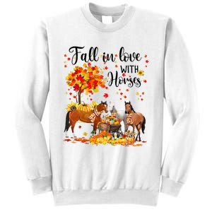 Fall In Love With Horses Autumn Fall Love Horse Thanksgiving Sweatshirt