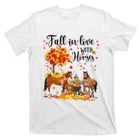 Fall In Love With Horses Autumn Fall Love Horse Thanksgiving T-Shirt