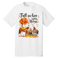 Fall In Love With Horses Autumn Fall Love Horse Thanksgiving Tall T-Shirt