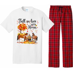 Fall In Love With Horses Autumn Fall Love Horse Thanksgiving Pajama Set