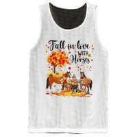 Fall In Love With Horses Autumn Fall Love Horse Thanksgiving Mesh Reversible Basketball Jersey Tank