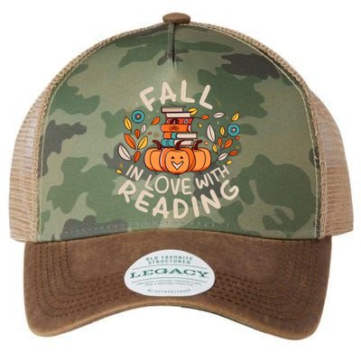 Fall In Love With Reading Book Autumn Pumpkins And Teachers Legacy Tie Dye Trucker Hat