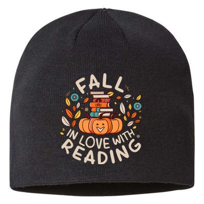 Fall In Love With Reading Book Autumn Pumpkins And Teachers Sustainable Beanie