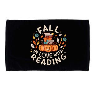 Fall In Love With Reading Book Autumn Pumpkins And Teachers Microfiber Hand Towel