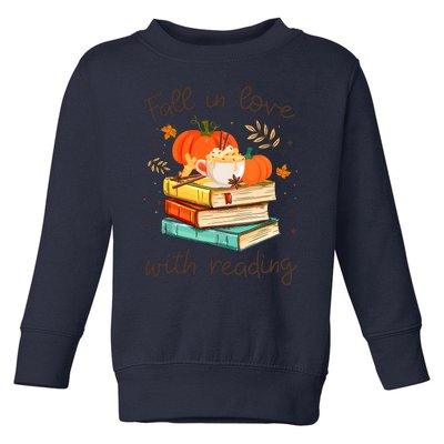 Fall In Love With Reading Book Autumn Pumpkins And Teachers Toddler Sweatshirt