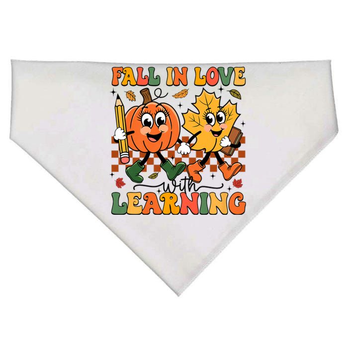 Fall In Love With Learning Thanksgiving Teacher Student USA-Made Doggie Bandana