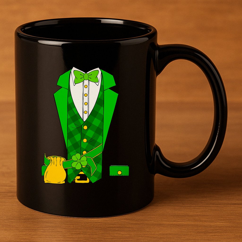 Funny Irish Leprechaun Costume Suit Tuxedo St. Patrick's Day 11oz C Handle Ceramic Mug