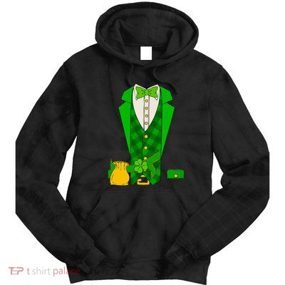 Funny Irish Leprechaun Costume Suit Tuxedo St. Patrick's Day Tie Dye Hoodie