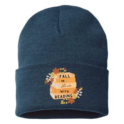 Fall In Love With Reading Book Lover Sustainable Knit Beanie