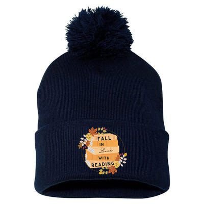 Fall In Love With Reading Book Lover Pom Pom 12in Knit Beanie