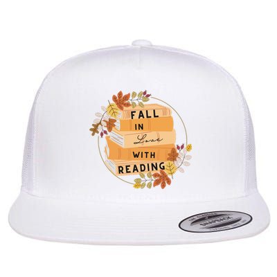 Fall In Love With Reading Book Lover Flat Bill Trucker Hat