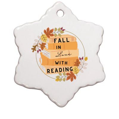 Fall In Love With Reading Book Lover Ceramic Star Ornament