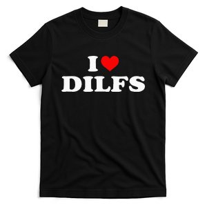 Funny I Love Dilfs I Heart Dilfs Red Heart Cool T-Shirt