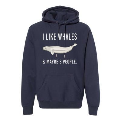 Funny I Like Beluga Whale And Maybe 3 People Premium Hoodie