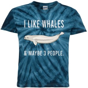 Funny I Like Beluga Whale And Maybe 3 People Kids Tie-Dye T-Shirt