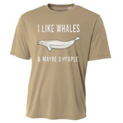 Funny I Like Beluga Whale And Maybe 3 People Cooling Performance Crew T-Shirt