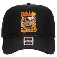 Fall In Love With Learning Autum Thanksgiving Gift High Crown Mesh Back Trucker Hat