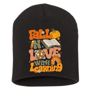 Fall In Love With Learning Autum Thanksgiving Gift Short Acrylic Beanie