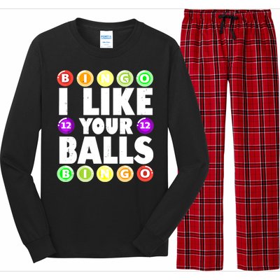 Funny I Like Your Balls Bingo Gambling Women Mothers Day Long Sleeve Pajama Set