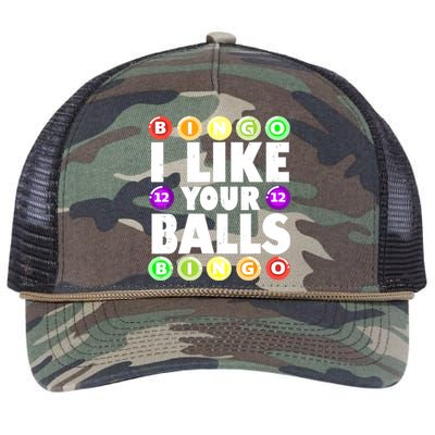 Funny I Like Your Balls Bingo Gambling Women Mothers Day Retro Rope Trucker Hat Cap