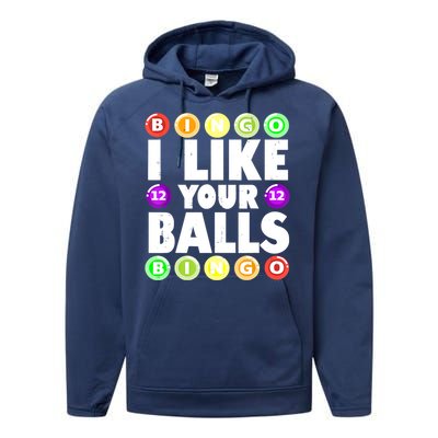 Funny I Like Your Balls Bingo Gambling Women Mothers Day Performance Fleece Hoodie